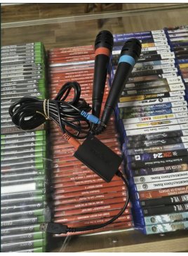 2x przewodowe mikrofony Singstar PS2, PS3