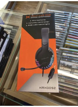 Słuchawki Przewodowe z mikrofonem Krux fizz RGB Nauszne Czarne