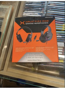 Słuchawki Przewodowe z mikrofonem Krux fizz RGB Nauszne Czarne